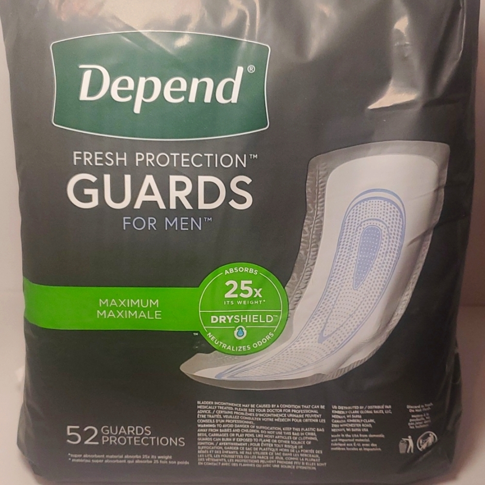 Depends fresh protection guards for men 52 CT new